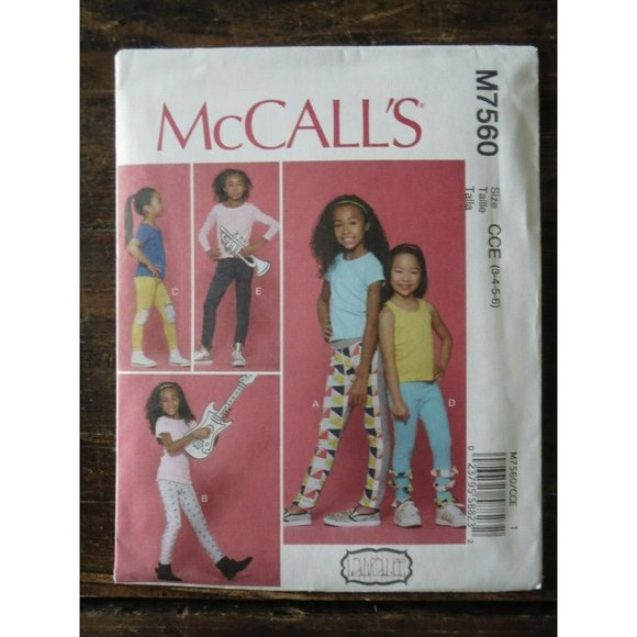 New McCalls M7560 Girls Leggings Pattern Size 3-6 - Picture 1 of 12